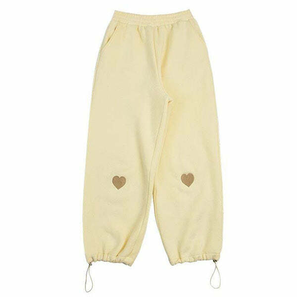 Y2K Aesthetic Soft Girl Heart Joggers for Trendy Summer Outfits