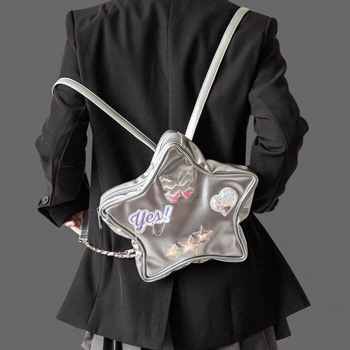 Y2K Aesthetic Star-Shaped Backpack for Trendy Summer Outfits