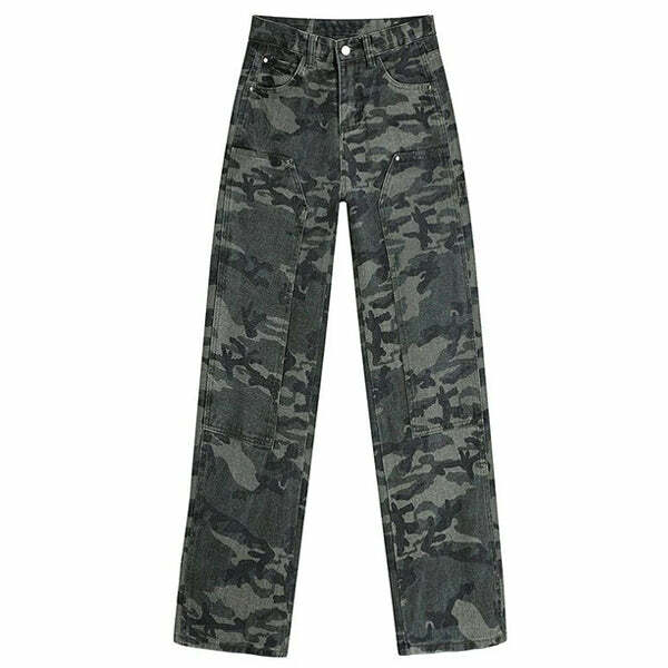 Y2K Camouflage Cargo Pants: Trendy 90s Grunge Style for Summer Outfits