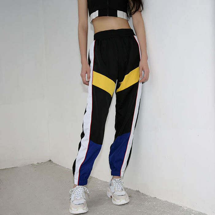 Y2K Color Block Cargo Pants: Retro 90s Style for Trendy Outfits