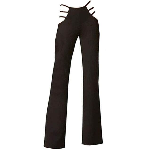 Y2K Cut Out Flare Trousers for Trendy Summer Outfits and Aesthetic Looks