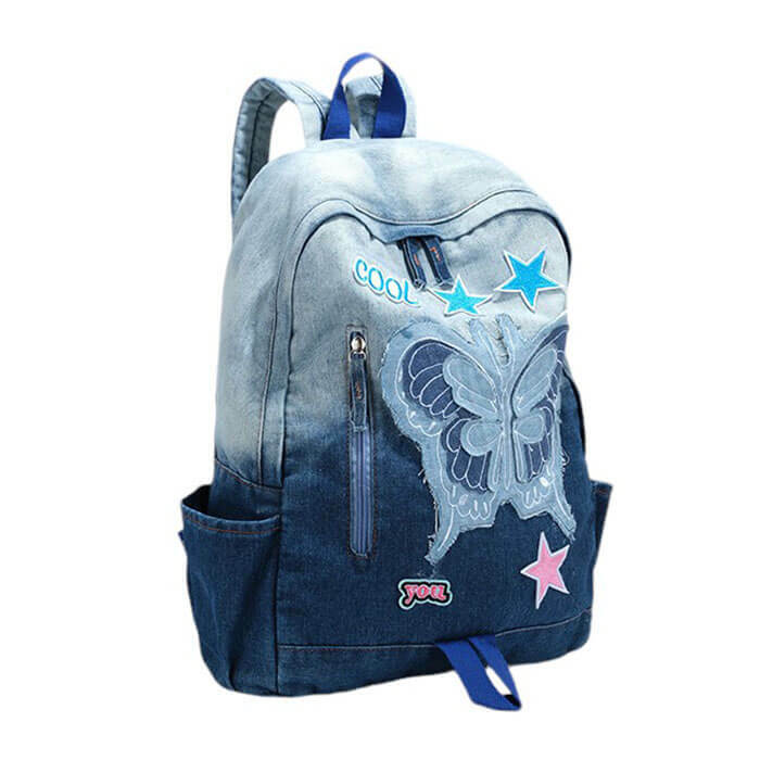 Y2K Fashion Butterfly Denim Backpack for Trendy Summer Outfits