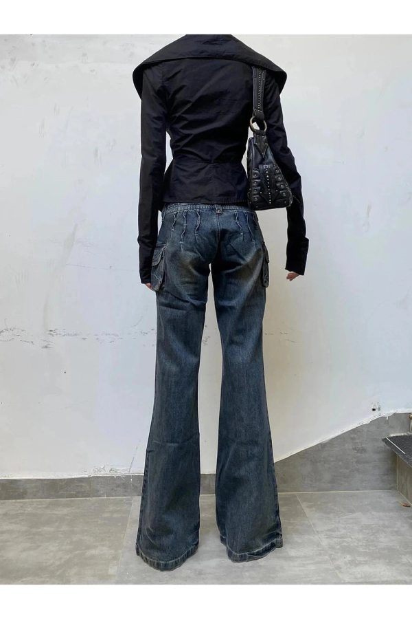 Y2K Fashion Cargo Chic Wide-Leg Jeans for Effortless Summer Style