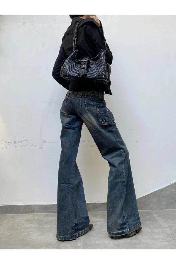 Y2K Fashion Cargo Chic Wide-Leg Jeans for Effortless Summer Style