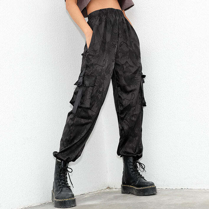 Y2K Fashion Chinese Dragon Cargo Pants for Trendy Summer Outfits