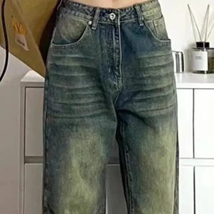 Y2K Fashion Fall Washed Low-Rise Baggy Jeans for Effortless Style