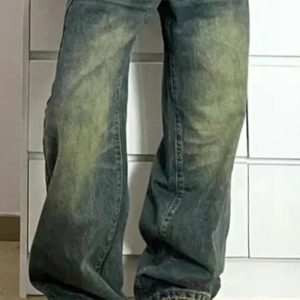 Y2K Fashion Fall Washed Low-Rise Baggy Jeans for Effortless Style