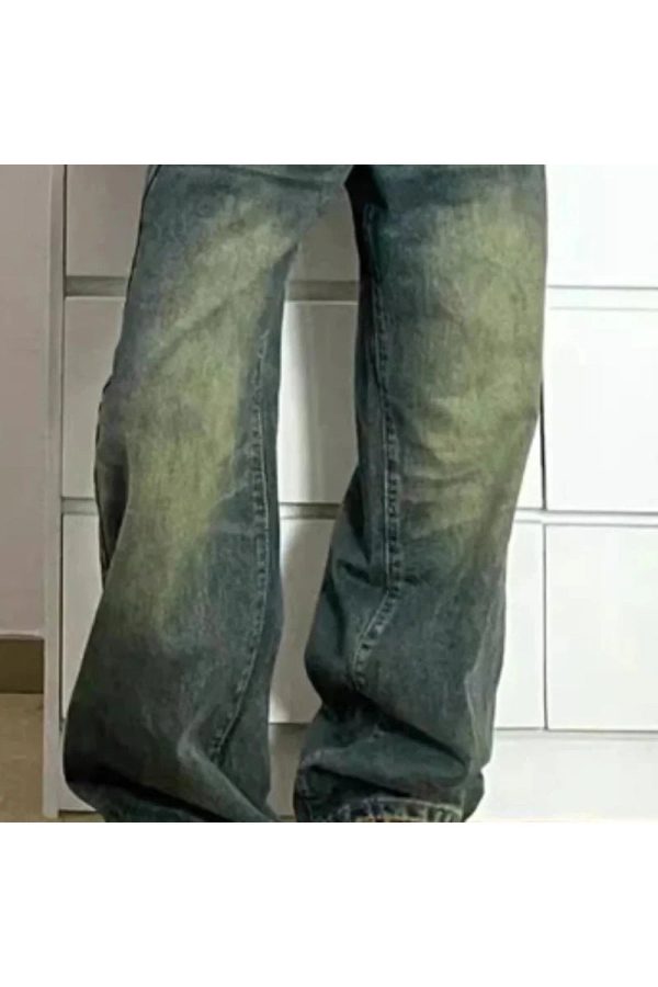 Y2K Fashion Fall Washed Low-Rise Baggy Jeans for Effortless Style