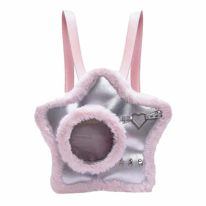 Y2K Fashion Furry Star-Shaped Backpack for Trendy Summer Outfits