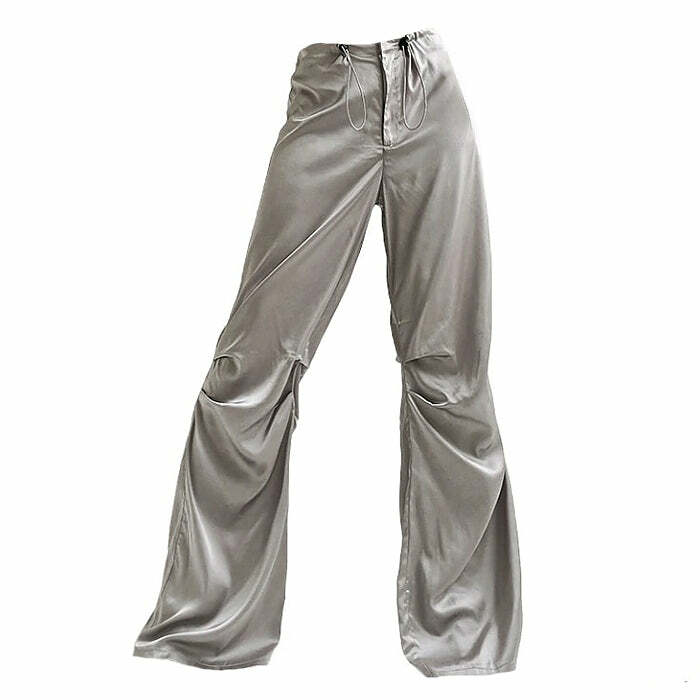 Y2K Fashion Miracle Satin Wide Leg Pants for Effortless Summer Style