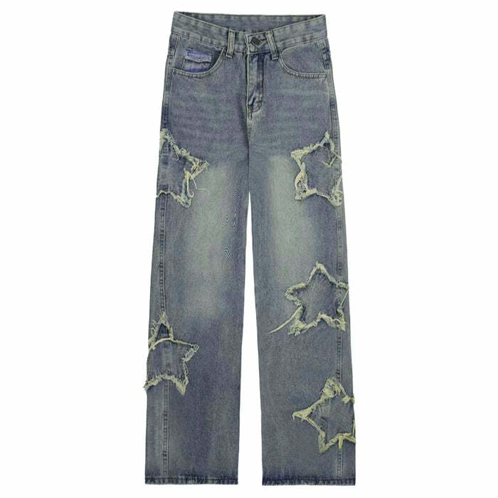 Y2K Fashion Star Baggy Jeans: Trendy 90s Style for Effortless Outfits