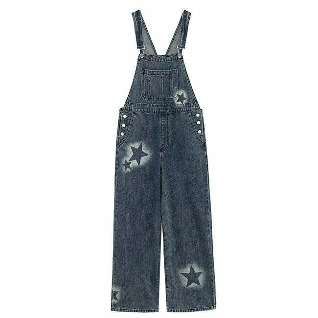 Y2K Fashion Star Girl Denim Overalls for Trendy Summer Outfits