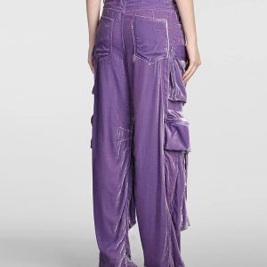 Y2K Fashion Velvet Vibe Utility Cargo Pants for Trendy Summer Outfits