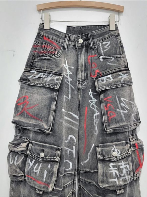 Y2K Grunge Aesthetic Cargo Jeans for Trendy Summer Outfits