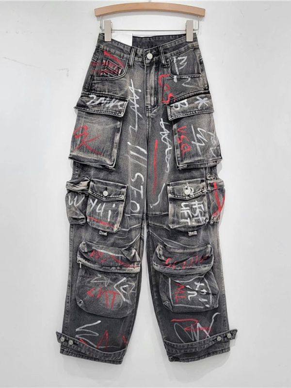 Y2K Grunge Aesthetic Cargo Jeans for Trendy Summer Outfits