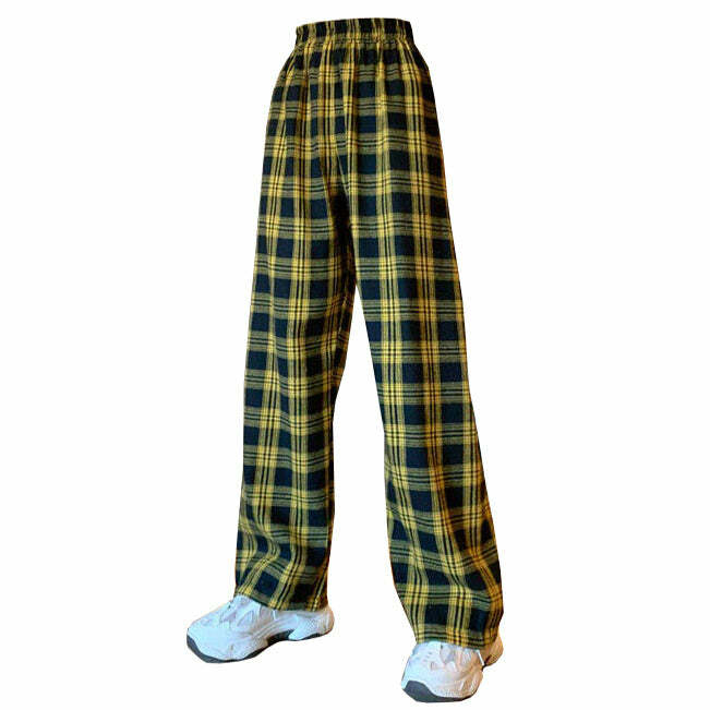 Y2K Grunge Aesthetic Plaid Cargo Pants for Trendy Summer Outfits