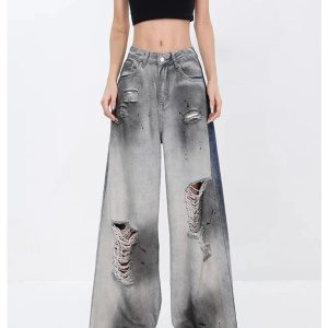 Y2K Grunge Distressed Jeans for Trendy Summer Outfits and Aesthetic Looks