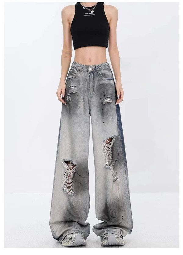 Y2K Grunge Distressed Jeans for Trendy Summer Outfits and Aesthetic Looks