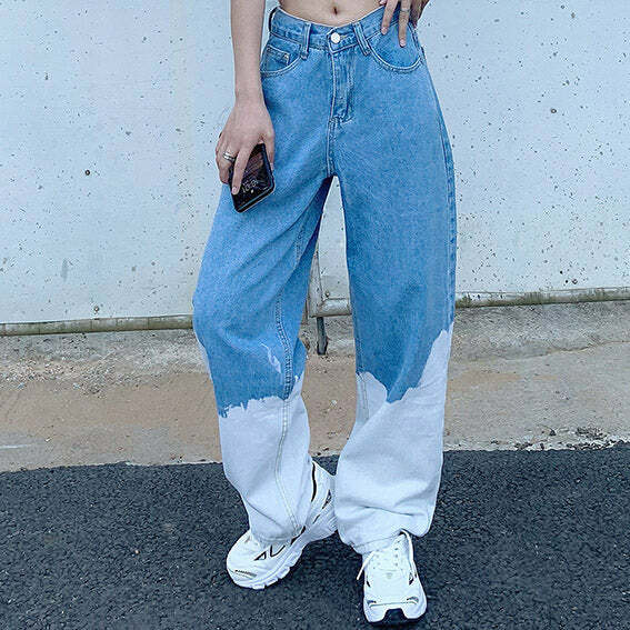 Y2K Grunge Fade Away Jeans: Trendy Baggy Style for Effortless Outfits