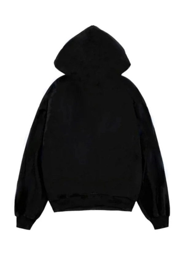 Y2K Grunge Noir Graphic Hoodie: Trendy 90s Aesthetic Streetwear