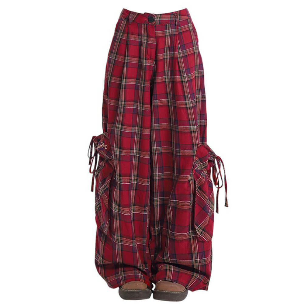 Y2K Grunge Plaid Cargo Pants for Trendy Summer Outfits