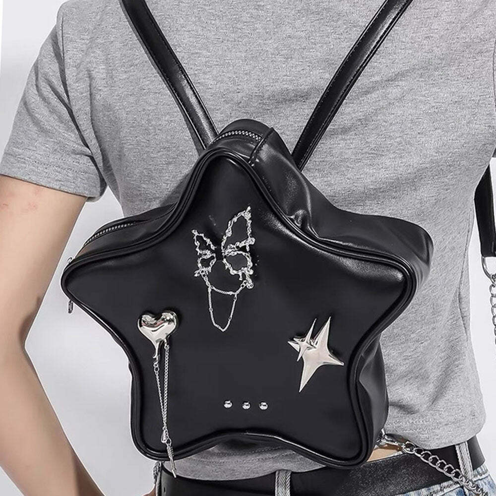 Y2K Grunge Star-Shaped Mini Backpack for Trendy Summer Outfits