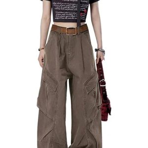 Y2K Grunge Utility Cargo Pants for Trendy Summer Outfits