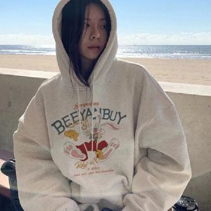 Y2K-Inspired Retro Cartoon Graphic Hoodie for Trendy Summer Outfits