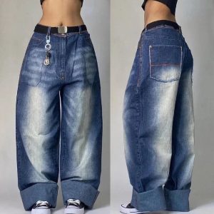 Y2K Oversized Cargo Jeans: Trendy Grunge Style for Effortless Outfits