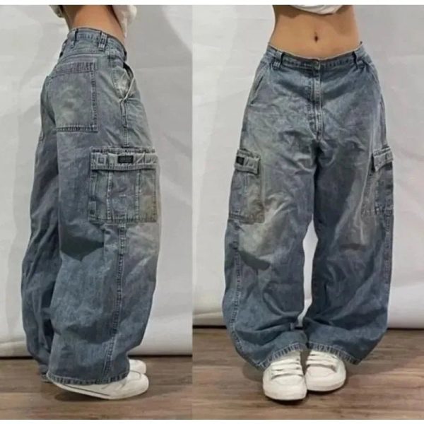 Y2K Oversized Cargo Jeans: Trendy Grunge Style for Effortless Outfits