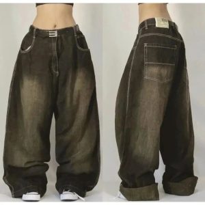 Y2K Oversized Cargo Jeans: Trendy Grunge Style for Effortless Outfits