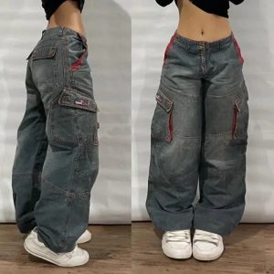 Y2K Oversized Cargo Jeans: Trendy Grunge Style for Effortless Outfits