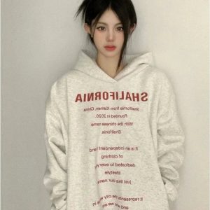 Y2K Oversized Typography Hoodie for Trendy Summer Outfits