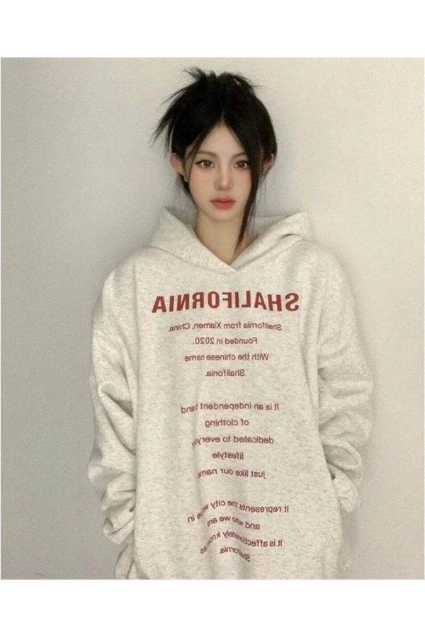 Y2K Oversized Typography Hoodie for Trendy Summer Outfits