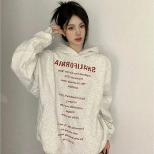 Y2K Oversized Typography Hoodie for Trendy Summer Outfits