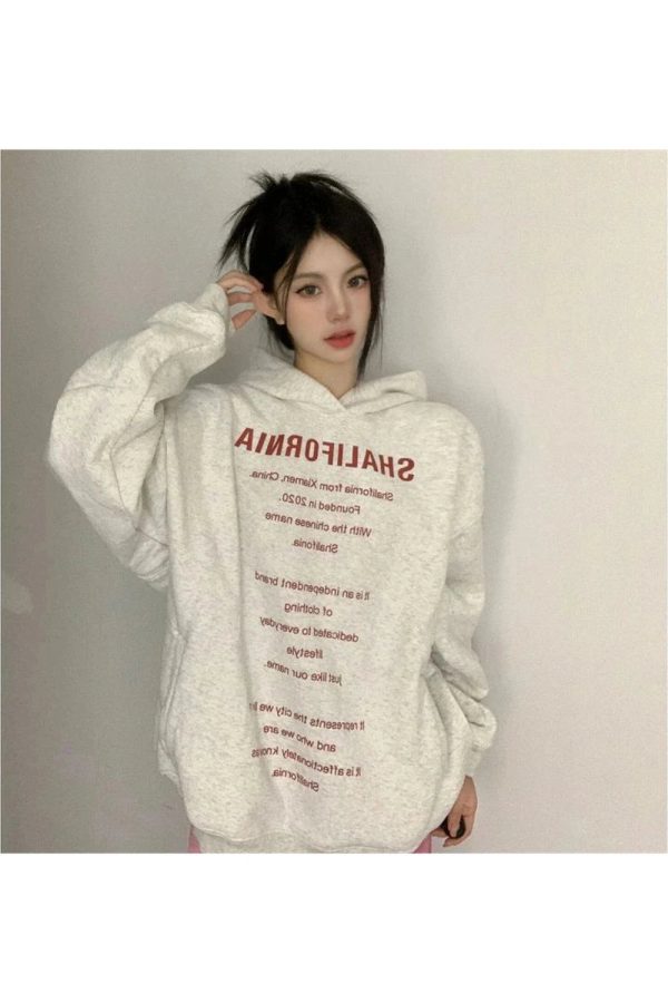 Y2K Oversized Typography Hoodie for Trendy Summer Outfits