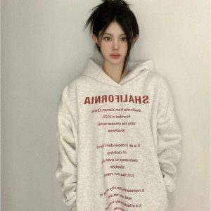 Y2K Oversized Typography Hoodie for Trendy Summer Outfits