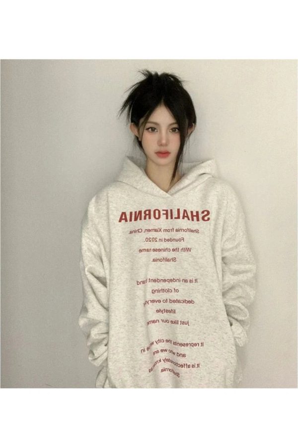 Y2K Oversized Typography Hoodie for Trendy Summer Outfits