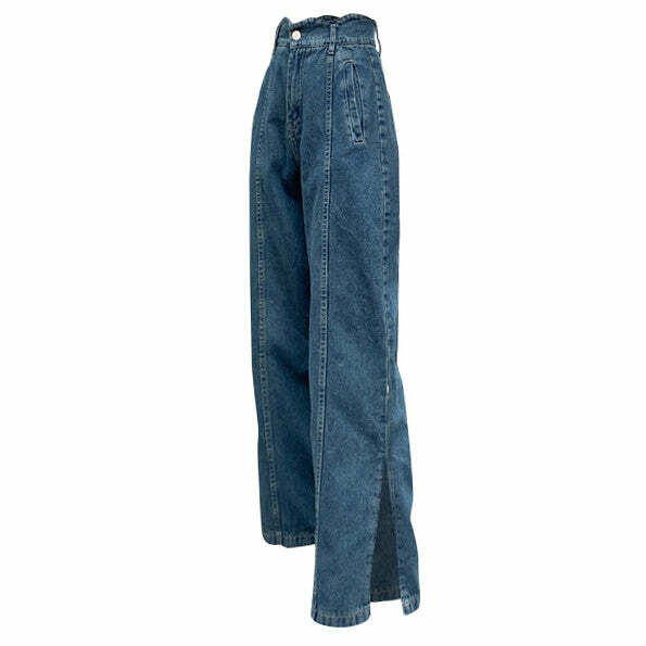 Y2K Slit Jeans: Trendy Grunge Style for Effortless Summer Outfits