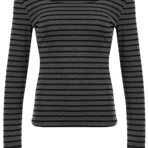 Y2K Striped Off-Shoulder Knit Top for Trendy Summer Outfits