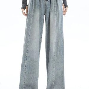 Y2K Ultra Wide-Leg Baggy Jeans: Trendy 90s Fashion for Effortless Style