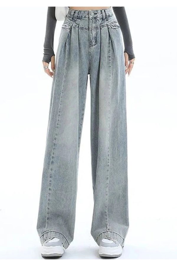 Y2K Ultra Wide-Leg Baggy Jeans: Trendy 90s Fashion for Effortless Style