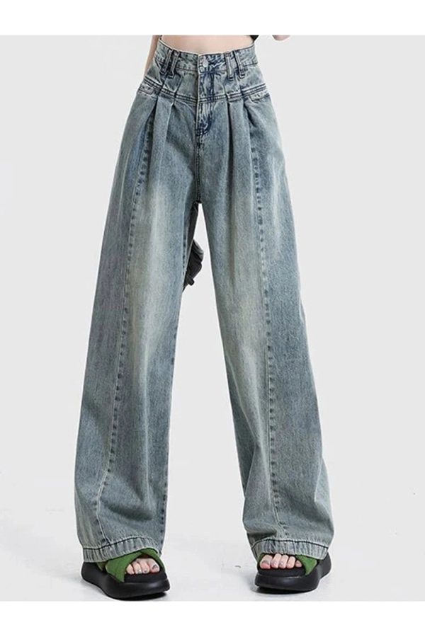 Y2K Ultra Wide-Leg Baggy Jeans: Trendy 90s Fashion for Effortless Style