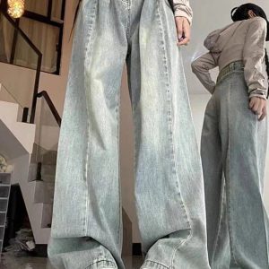 Y2K Ultra Wide-Leg Baggy Jeans: Trendy 90s Fashion for Effortless Style