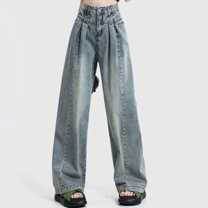 Y2K Ultra Wide-Leg Baggy Jeans: Trendy 90s Fashion for Effortless Style