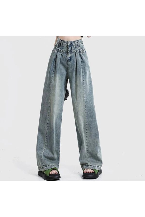 Y2K Ultra Wide-Leg Baggy Jeans: Trendy 90s Fashion for Effortless Style