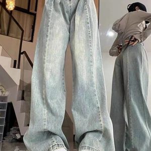 Y2K Ultra Wide-Leg Baggy Jeans: Trendy 90s Fashion for Effortless Style