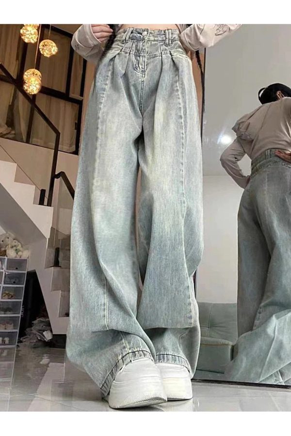 Y2K Ultra Wide-Leg Baggy Jeans: Trendy 90s Fashion for Effortless Style