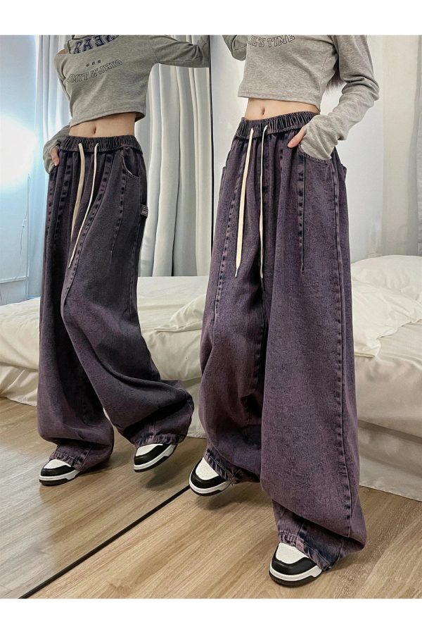 Y2K Vintage Ultra-Wide Cargo Jeans for Effortless Grunge Style